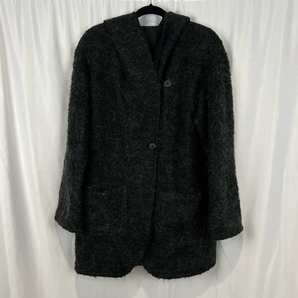 John Caruana Mohair Hooded Jacket Reversible Vintage 80's